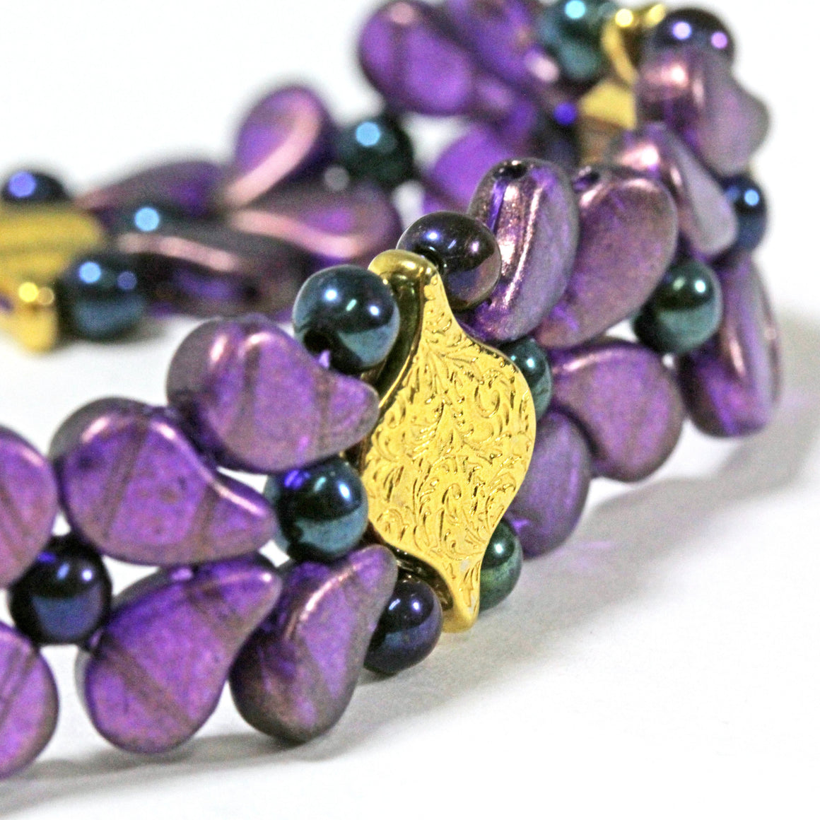 Victorian Paisley Duo Bracelet Kit - Gold and Purple - Goody Beads