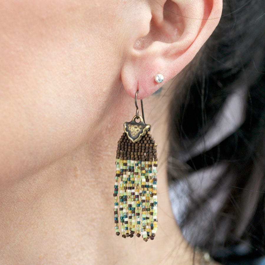 The Arcadia Fringe Earrings - Woodland Walk - Goody Beads