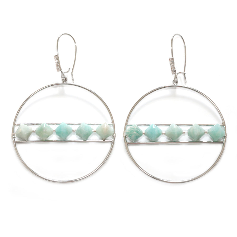 The Saturn Gemstone Earrings Kit - Brazilian Amazonite and Silver