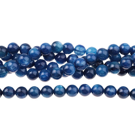 Blue (dyed) Kyanite AA 8mm Round 15-16 Inch