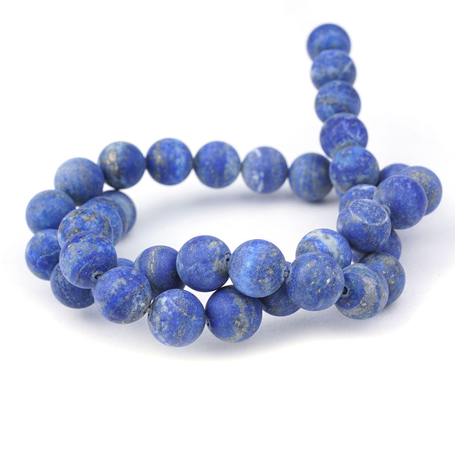 10mm Matte Lapis Natural Round A Grade - 15-16 Inch - Goody Beads