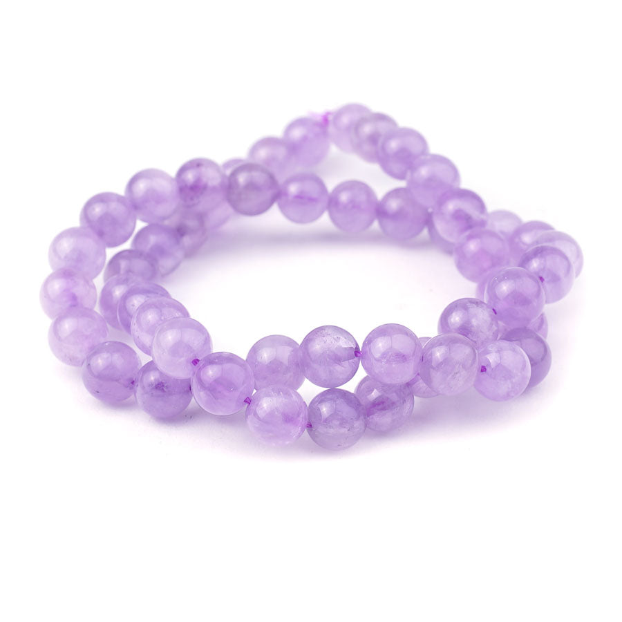 8mm Lavender Amethyst Natural Round - 15-16 Inch - Goody Beads