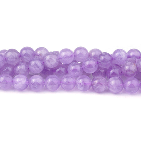 8mm Lavender Amethyst Natural Round - 15-16 Inch - Goody Beads