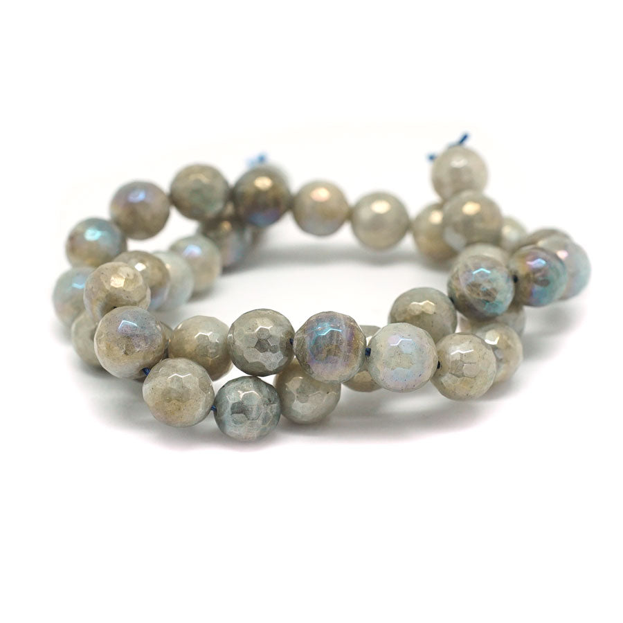 Labradorite Faceted Plated 10mm Round 15-16 Inch - Goody Beads