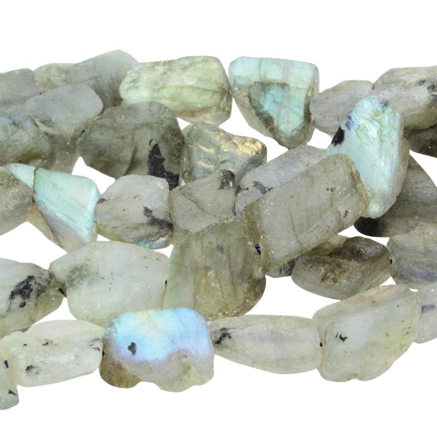 Labradorite 6x8 - 7x9mm Rough Natural Nugget 15-16 Inch