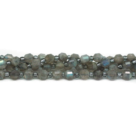 Labradorite 6mm Natural Energy Prism Faceted - 15-16 Inch