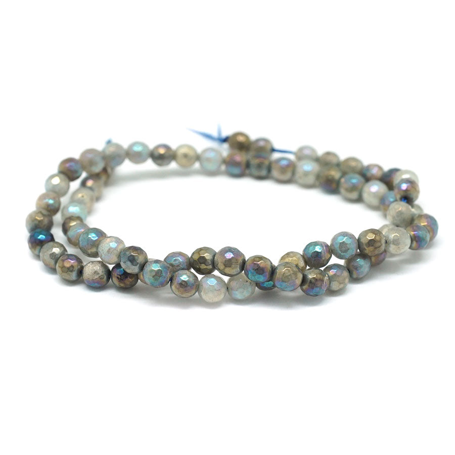 Labradorite Faceted Plated 6mm Round 15-16 Inch - Goody Beads