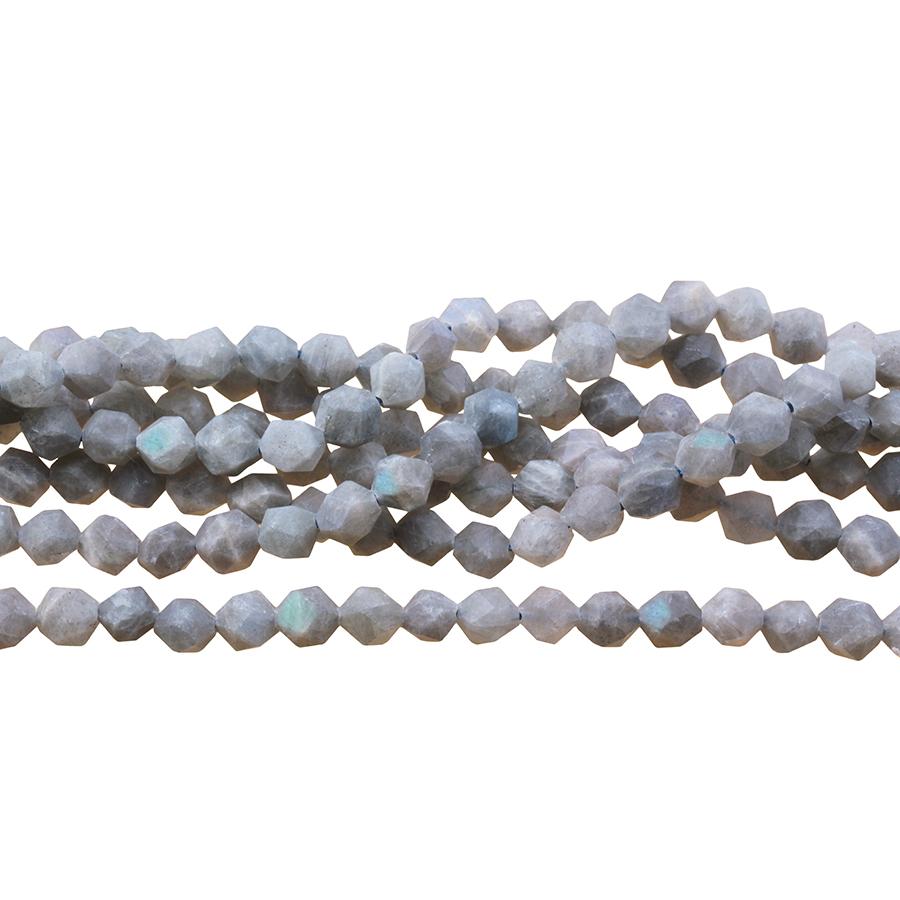 MATTE Labradorite 6mm Star Cut Round 15-16 Inch