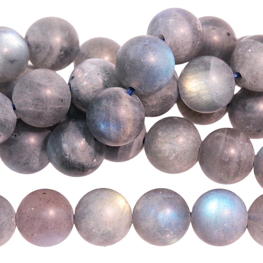 MATTE Labradorite AA Grade 8mm Round 15-16 Inch