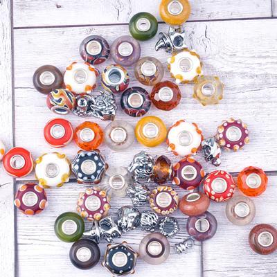 Autumn Review Large-Hole Bead Mix - 50 Pieces