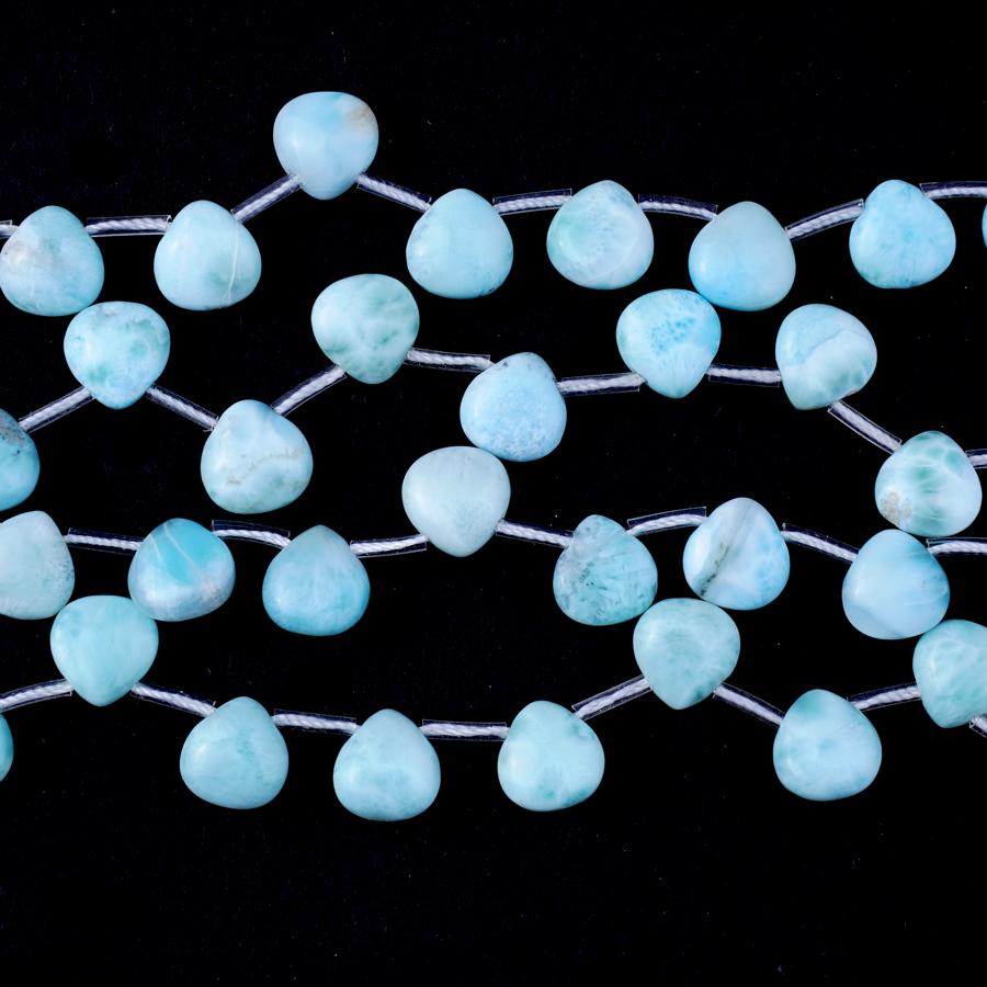 Larimar Top Drill 10x10mm Drop - 8-inch