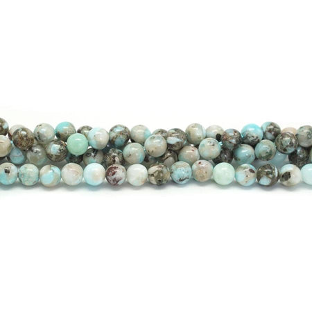 Larimar With Matrix 6mm Round - 15-16 Inch