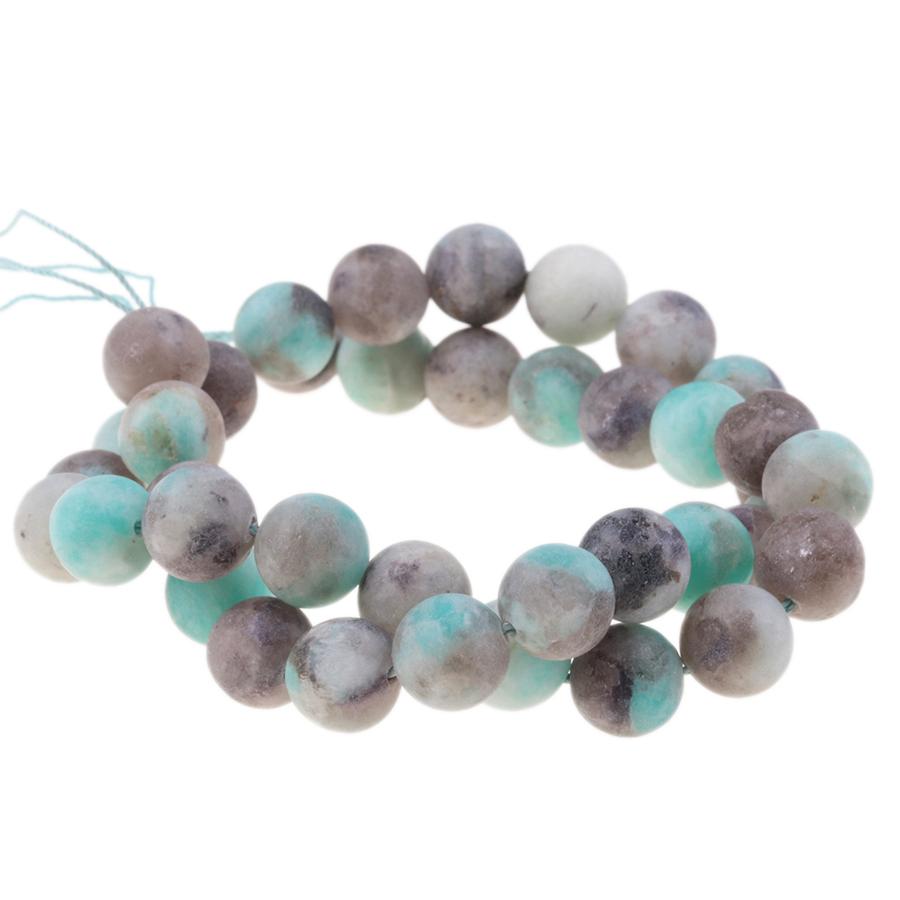 MATTE Madagascar Black Amazonite 10mm Round 15-16 Inch