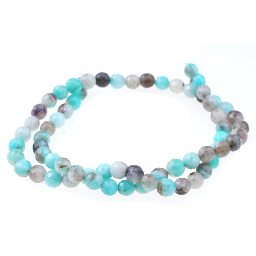 Madagascar Black Amazonite 6mm Faceted Round 15-16 Inch