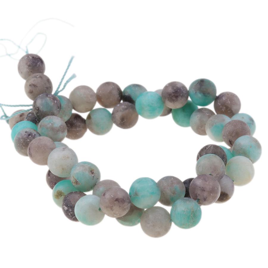 MATTE Madagascar Black Amazonite 8mm Round 15-16 Inch