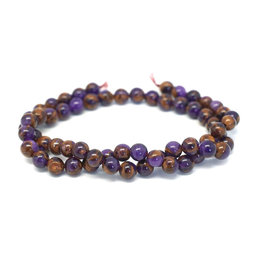 Purple Mosaic Quartz 6mm Round 15-16 Inch - Goody Beads