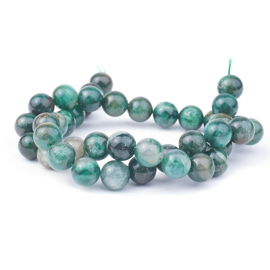 10mm Green Mica Round - 15-16 Inch - Goody Beads