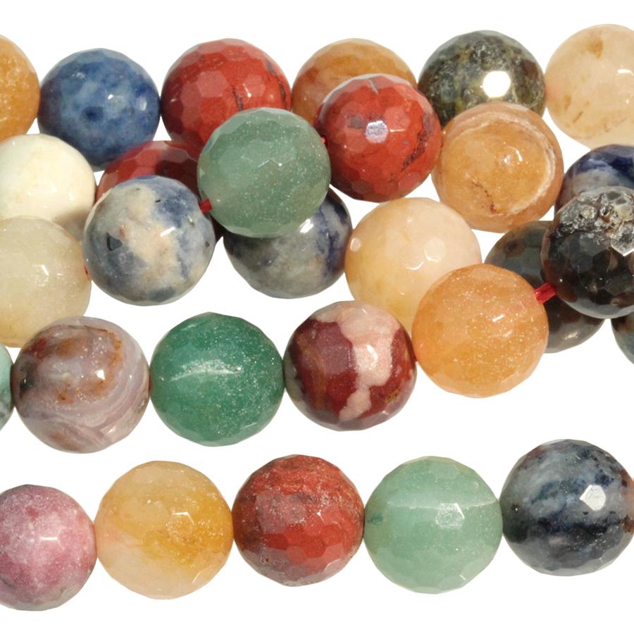 Mixed Stone 10mm Faceted Round 15-16 Inch