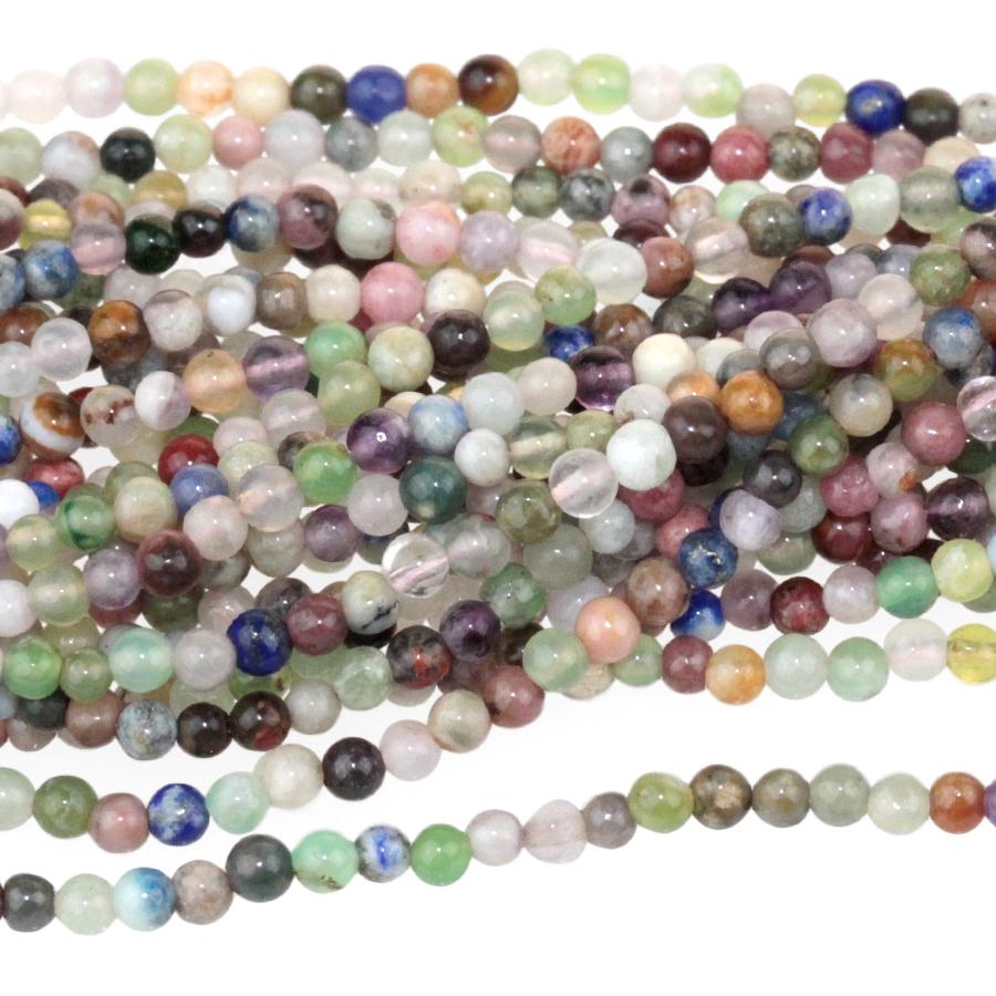 Mixed Stone 2mm Round 15-16 Inch