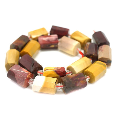 Mookaite Faceted 13x18mm Tube - 15-16 Inch