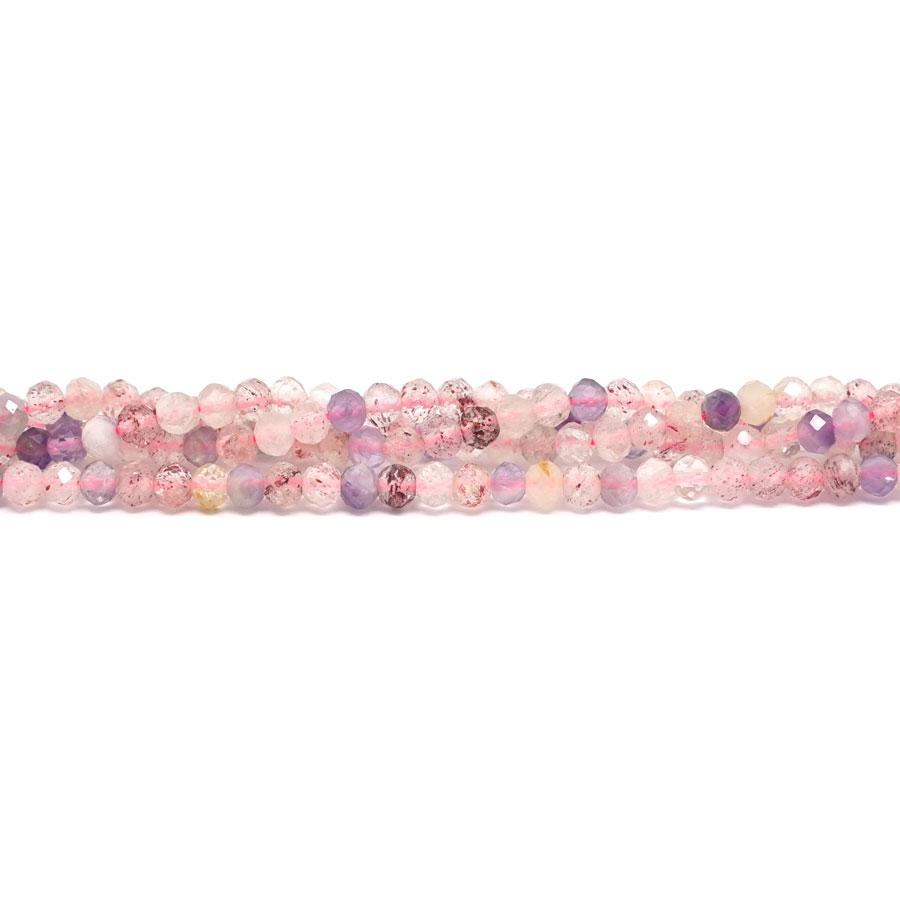 Mixed Lodalite Quartz Faceted, Rainbow 4mm Rondelle - 15-16 Inch