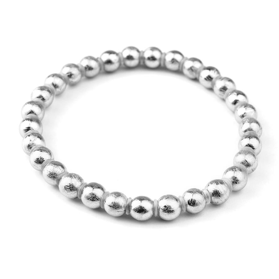 Muoinionalusta Meteorites Silver Plated 6mm Round - Bracelet