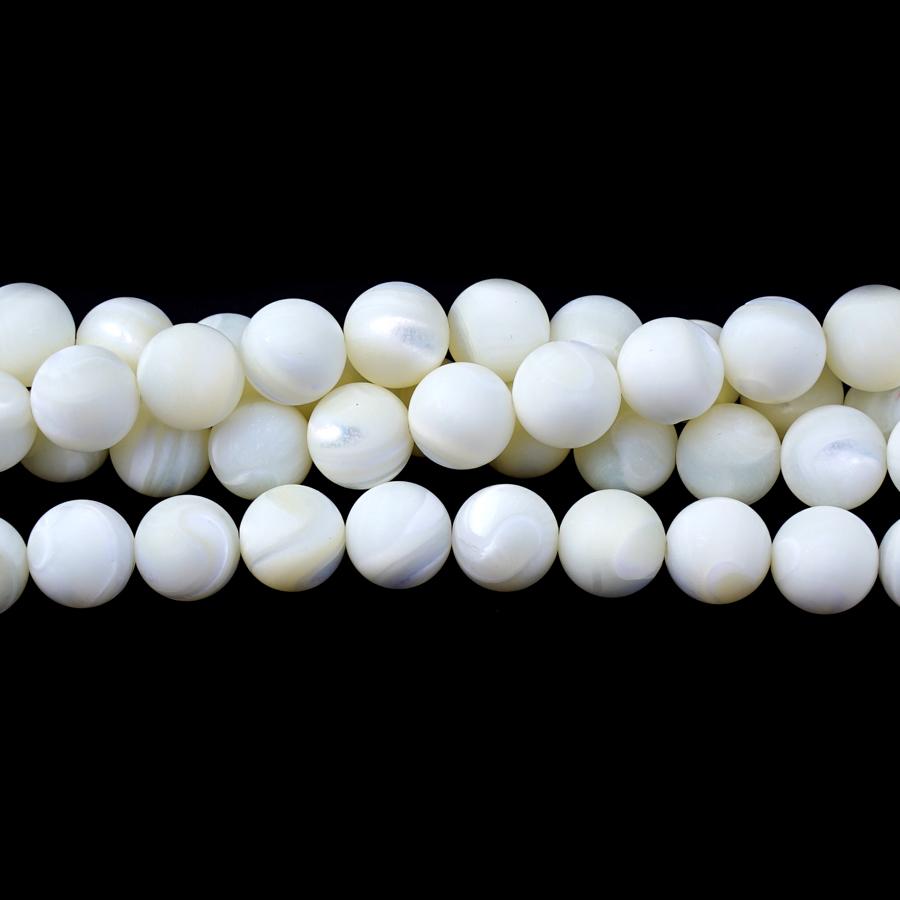 MATTE Mother of Pearl AA Grade 10mm Round 15-16 Inch