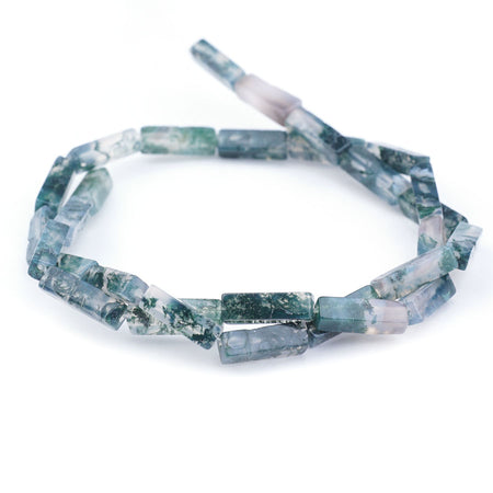 Moss Agate 4X13mm Rectangle Tube - Limited Editions - Goody Beads