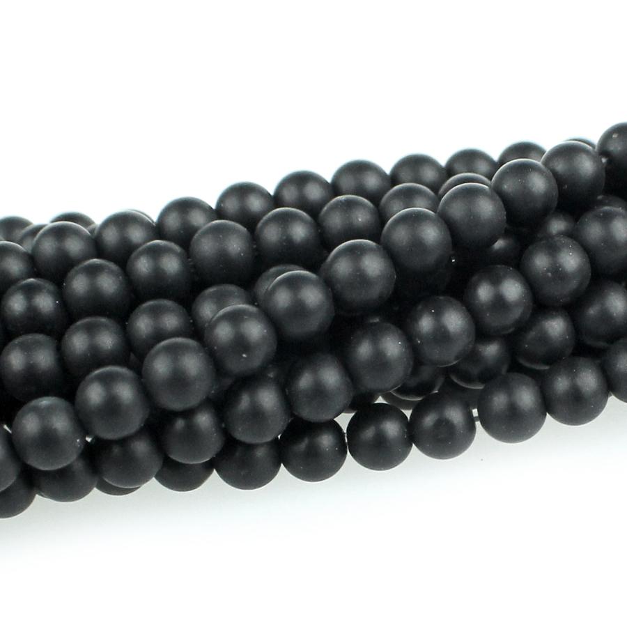 MATTE Onyx 4mm Round 8-Inch - Goody Beads