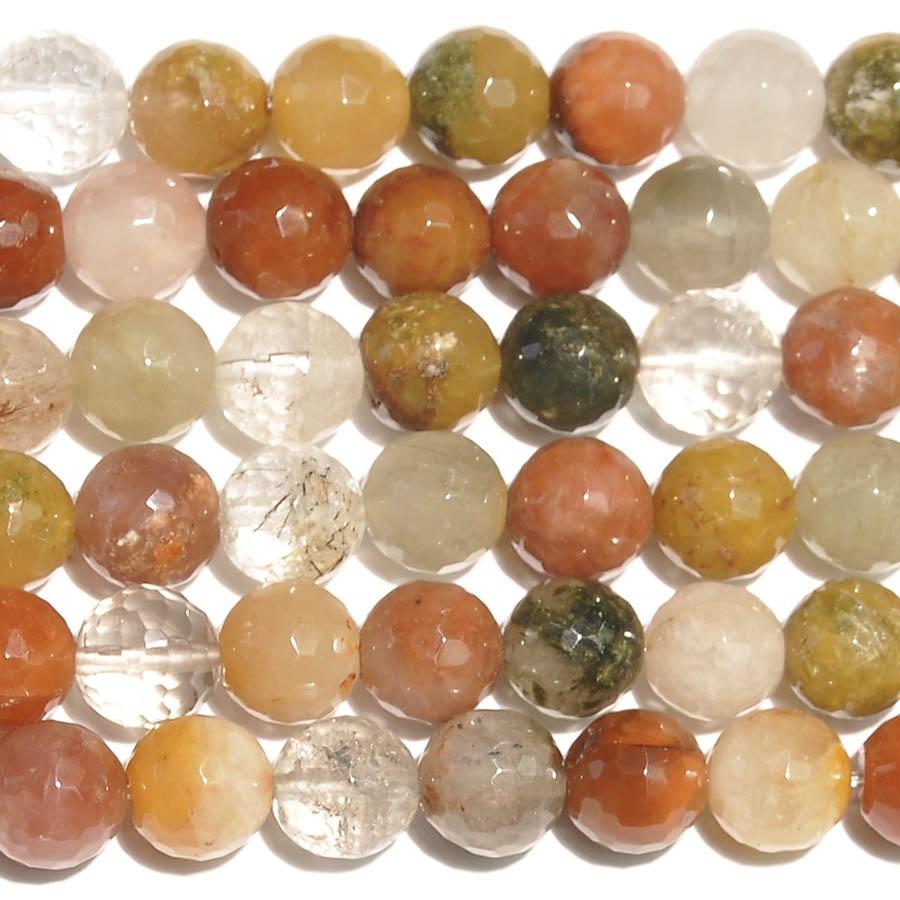 Multi Rhutilated Quartz 7mm Faceted Round