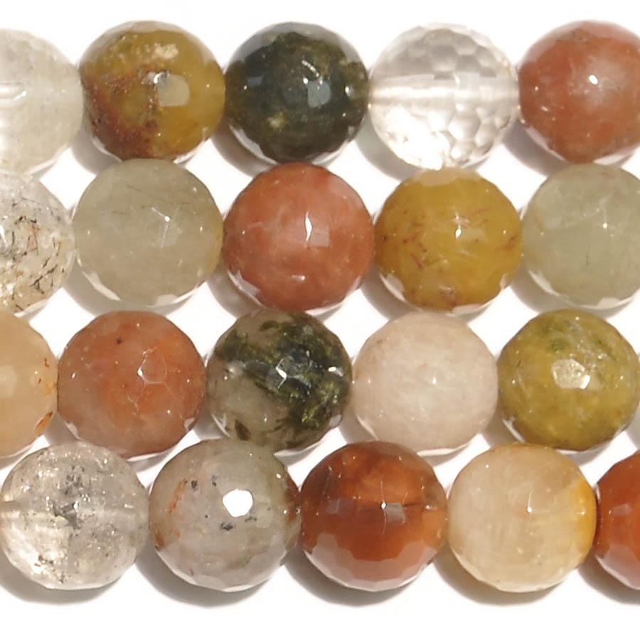 Multi Rhutilated Quartz 7mm Faceted Round