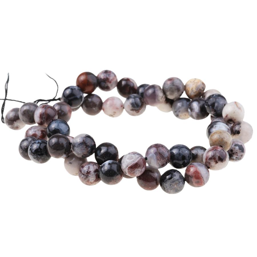 Mexican Black & Red Zebra Jasper 8mm Round 15-16 Inch