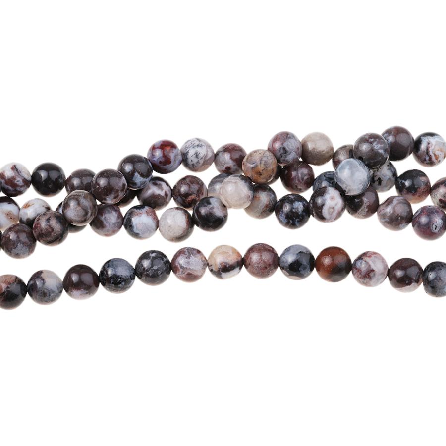 Mexican Black & Red Zebra Jasper 8mm Round 15-16 Inch