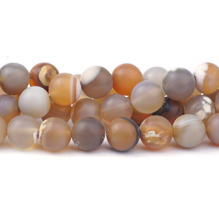 Natural Agate 10mm Matte Round - Limited Editions - Goody Beads