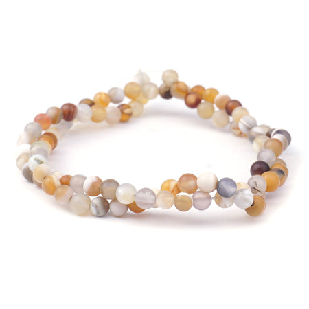 Natural Agate 4mm Matte Round - Limited Editions - Goody Beads