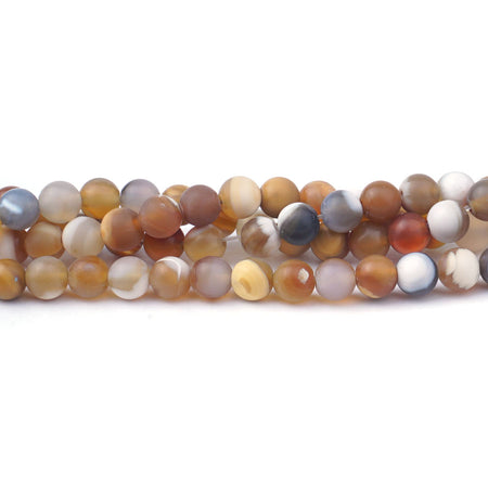 Natural Agate 6mm Matte Round - Limited Editions - Goody Beads