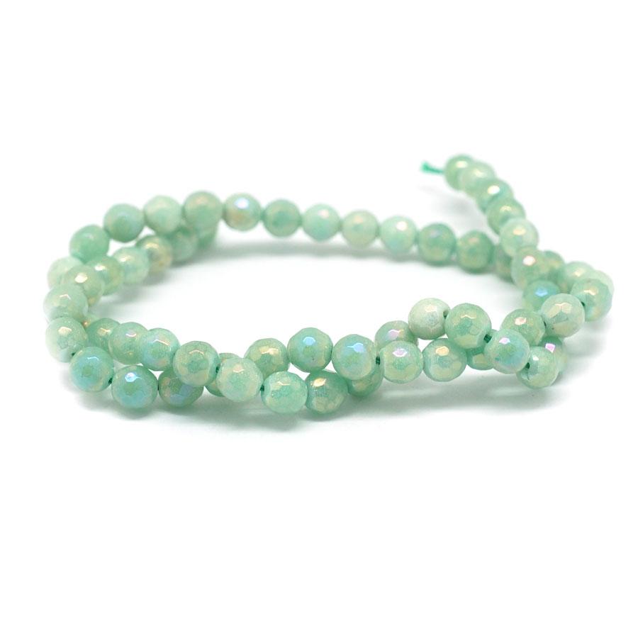 New Jade Faceted Rainbow Plated 6mm Round - 15-16 Inch