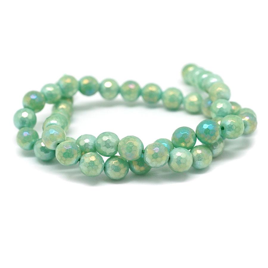 New Jade Faceted Rainbow Plated 8mm Round - 15-16 Inch