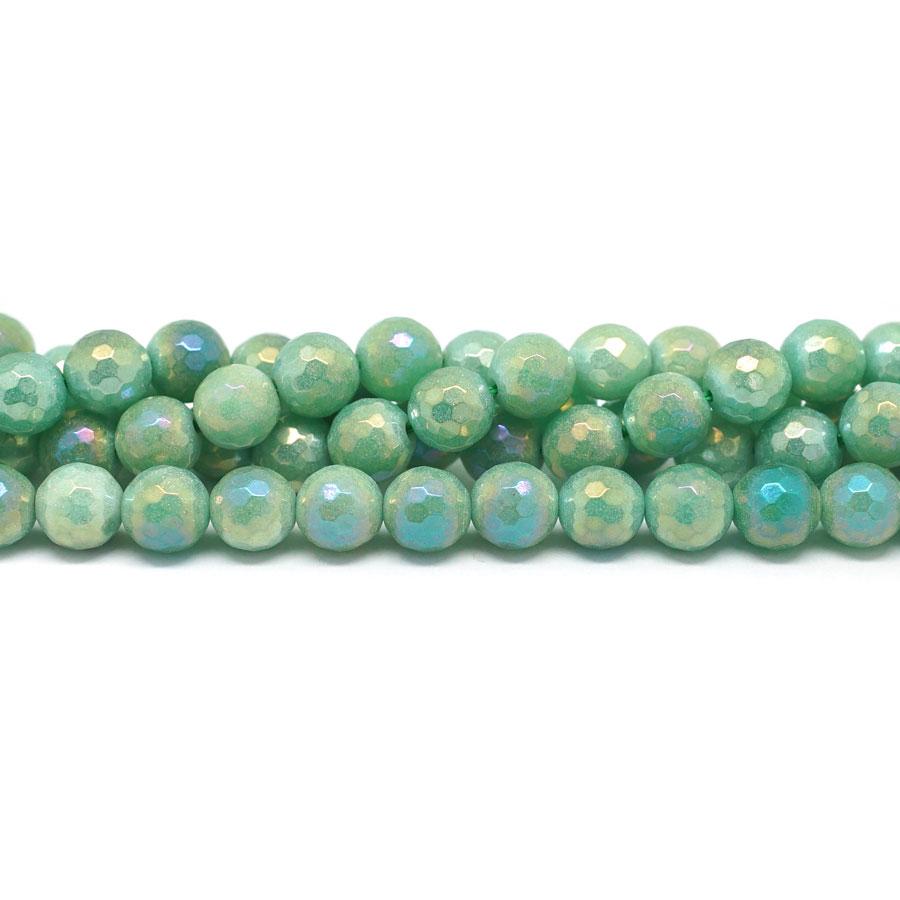 New Jade Faceted Rainbow Plated 8mm Round - 15-16 Inch