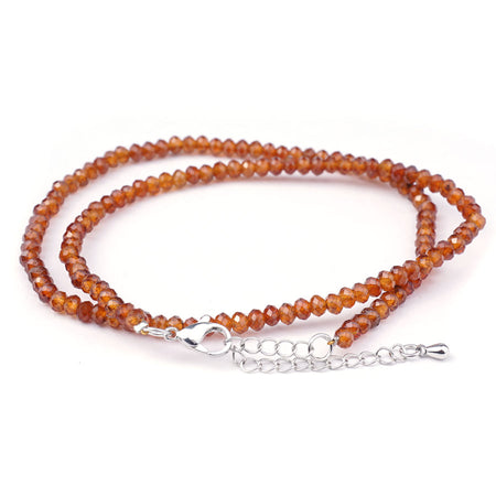 Orange Garnet 3x4mm Diamond Cut Rondelle - Limited Editions - Goody Beads