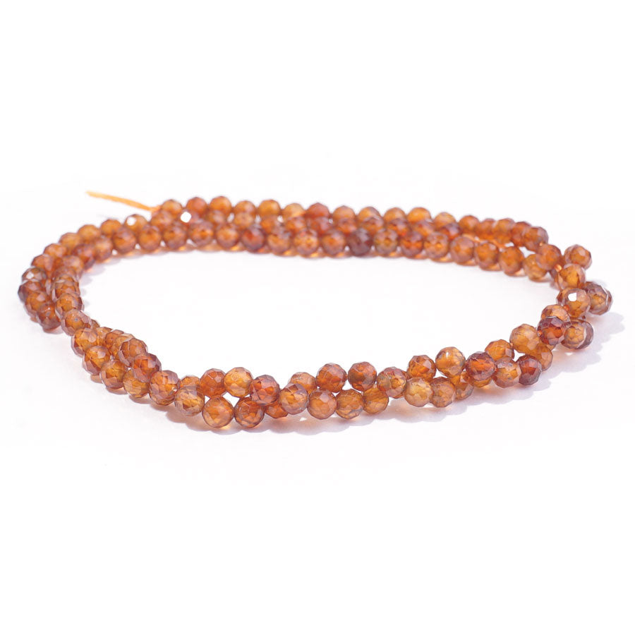 Orange Garnet 3mm Round Faceted A Grade - 15-16 Inch - Goody Beads