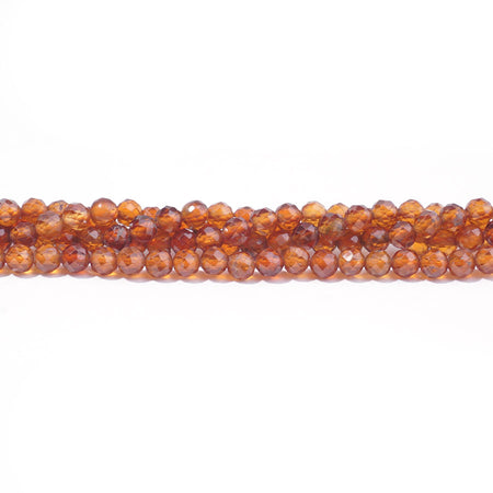 Orange Garnet 3mm Round Faceted A Grade - 15-16 Inch - Goody Beads