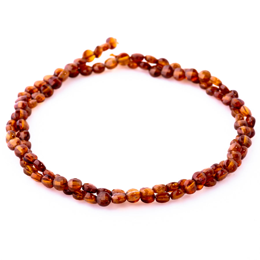 Orange Garnet 4mm Coin Faceted - 15-16 Inch