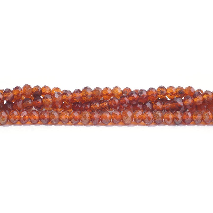 Orange Garnet 4mm Rondelle Faceted A Grade - 15-16 Inch - Goody Beads