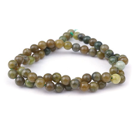 Olive Jade 6mm Round - 15-16 Inch - Goody Beads