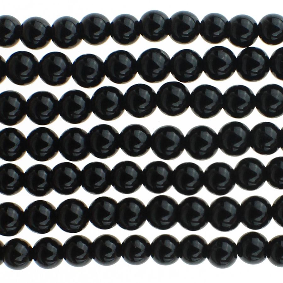 Onyx  4mm Round 8-Inch - Goody Beads