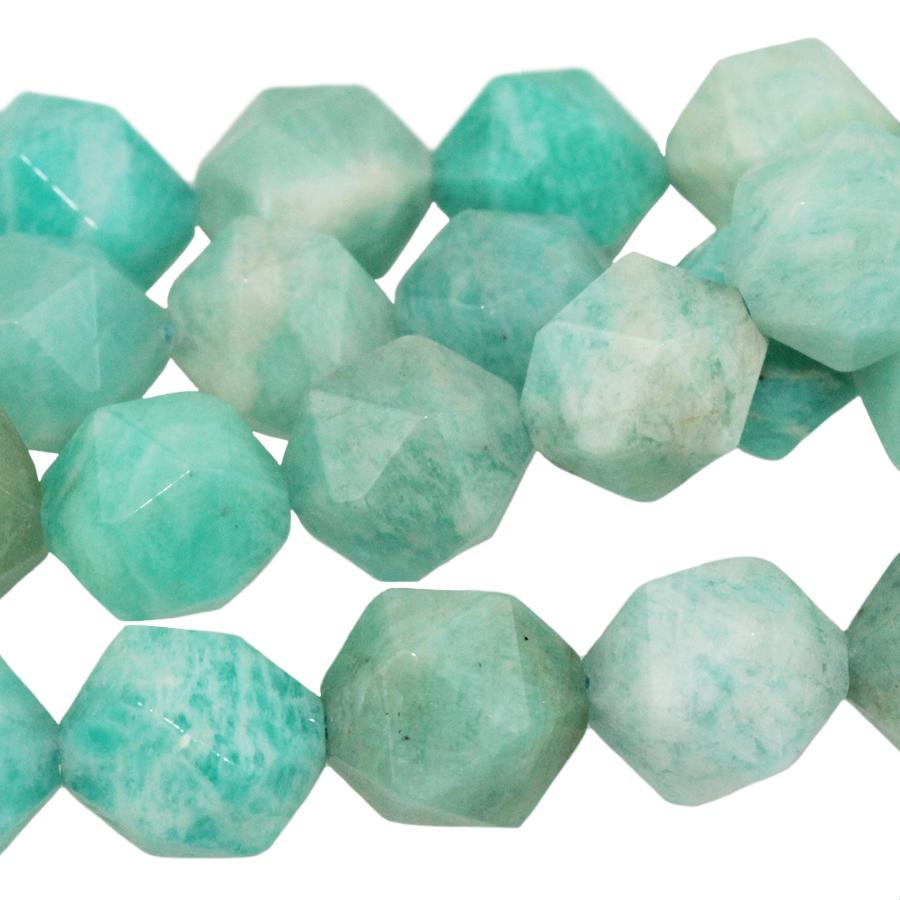 Peruvian Amazonite 10mm Star Cut Round 15-16 Inch