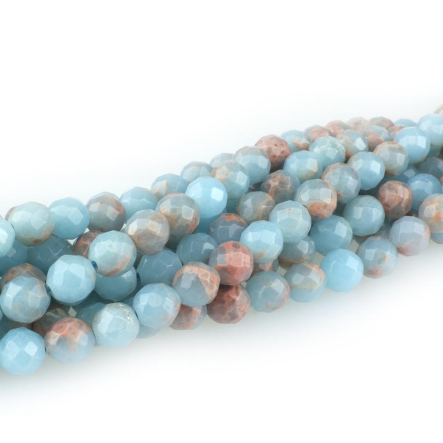 Powder Blue Impression Jasper 6mm Faceted Round 15-16 Inch (Dyed)