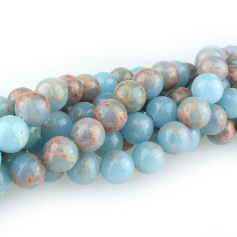 Powder Blue Impression Jasper 8mm Round 15-16 Inch (Dyed)