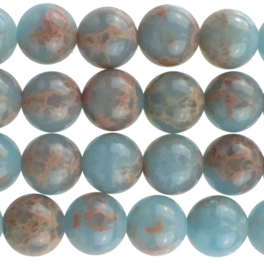 Powder Blue Impression Jasper 8mm Round 15-16 Inch (Dyed)